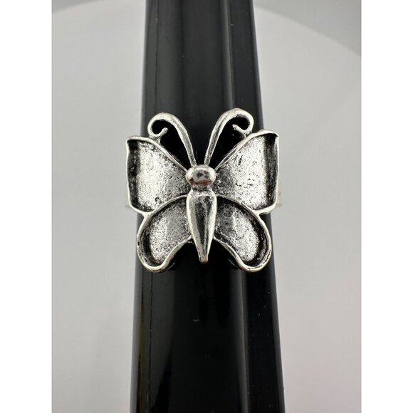 Beautiful .925 Sterling Silver Butterfly Ring (Size 7.5) w 2 pairs of Earrings - Picture 2 of 10
